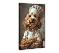 GAPKJGTS Goldendoodle As A Cook in The Kitchen Canvas Poster Wall Art Decor Print Picture Paintings for Living Room Bedroom Decoration 12x18inch(30x45cm)