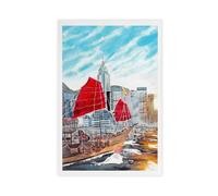 GAPKJGTS Hong Kong China Victoria Harbour Cityscape Canvas Poster Wall Art Decor Print Picture Paintings for Living Room Bedroom Decoration 24x36inch(60x90cm)