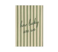 GAPKJGTS How Lucky Are We Green Striped Canvas Poster Wall Art Decor Print Picture Paintings for Living Room Bedroom Decoration 20x30inch(50x75cm)