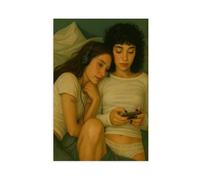 GAPKJGTS Intimate Girls Listening Canvas Poster Wall Art Decor Print Picture Paintings for Living Room Bedroom Decoration 16x24inch(40x60cm)