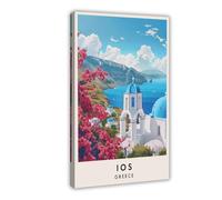 GAPKJGTS Ios Greece Travel Greek Island Canvas Poster Wall Art Decor Print Picture Paintings for Living Room Bedroom Decoration 16x24inch(40x60cm)