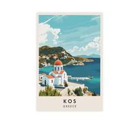 GAPKJGTS Kos Travel Greek Island Canvas Poster Wall Art Decor Print Picture Paintings for Living Room Bedroom Decoration 08x12inch(20x30cm)