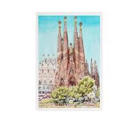 GAPKJGTS La Sagrada Familia Barcelona Spain Canvas Poster Wall Art Decor Print Picture Paintings for Living Room Bedroom Decoration 08x12inch(20x30cm)