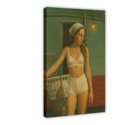GAPKJGTS Laundry Girl Vintage Cinematic Canvas Poster Bedroom Decor Landscape Office Room Decor Gift 20x30inch(50x75cm)