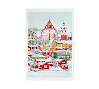 GAPKJGTS Porvoo Finland Landscape Watercolor Canvas Poster Wall Art Decor Print Picture Paintings for Living Room Bedroom Decoration 08x12inch(20x30cm)