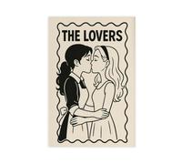 GAPKJGTS The Lovers Bold Sapphic Tarot Style Lesbian Canvas Poster Wall Art Decor Print Picture Paintings for Living Room Bedroom Decoration 20x30inch(50x75cm)