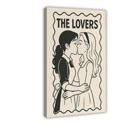 GAPKJGTS The Lovers Bold Sapphic Tarot Style Lesbian Canvas Poster Wall Art Decor Print Picture Paintings for Living Room Bedroom Decoration 20x30inch(50x75cm)