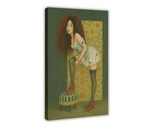 GAPKJGTS Vintage Pin Up Woman Retro Feminine Canvas Poster Wall Art Decor Print Picture Paintings for Living Room Bedroom Decoration 20x30inch(50x75cm)