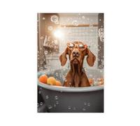 GAPKJGTS Vizsla with Glasses Having Fun in The Bathtub Canvas Poster Wall Art Decor Print Picture Paintings for Living Room Bedroom Decoration 12x18inch(30x45cm)