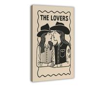 GAPKJGTS Western Lovers Queer Cowgirl Tarot Style Canvas Poster Wall Art Decor Print Picture Paintings for Living Room Bedroom Decoration 08x12inch(20x30cm)