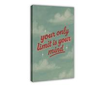 GAPKJGTS Your Only Limit Quote Vintage Sky Canvas Poster Wall Art Decor Print Picture Paintings for Living Room Bedroom Decoration 20x30inch(50x75cm)