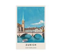 GAPKJGTS Zurich Travel Canvas Poster Wall Art Decor Print Picture Paintings for Living Room Bedroom Decoration 08x12inch(20x30cm)
