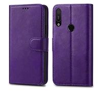 GAPlus Huawei Y6 Y6s / Honor 8A Pro Premium Leather Wallet Case - Flip Cover For 6.09" [Card Holder, Magnetic Closure] (Purple)