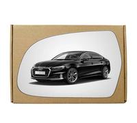 GAPlus Left Passenger Near Side Wing Mirror Glass compatible with Audi A5 2009-2016 STICK-ON Convex - Spherical