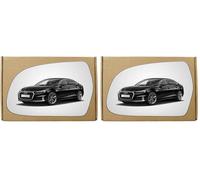 GAPlus Left Passenger Near Side Wing Mirror Glass compatible with Audi A5 2009-2016 STICK-ON Convex - Spherical (Pack of 2)