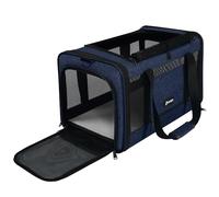 GAPZER Cat Carrier 18x11x11 United Airline Approved, Top Loader Heavy Duty Softshell Pet Flying Bag 18lbs, Small Dog Chihuahua Crate 5-10 Pounds, Kitty Transport Kennel, Miniature Poodle Case Navy