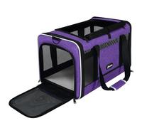 GAPZER Per Carrier for Cat 18x11x11 Inch FAA Complaint, Kitten Taxi Top Load Soft Cloth Bag, Small Animal Portable in Cabin Crate Shih Tzu Dog Kennel Carry Case, 4-Sided-Ventilated Kitty Purse Purple