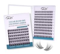 GAQQI Clear Band Lash Clusters,Natural Eyelash Clusters,10-14mm,FEATHER