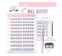 GAQQI Self Adhesive Eyelash Clusters, Pre Glued Cluster Lashes,Natural Look No Glue Lashes 10-16mm, No Band Lash Clusters 100pcs, Press On Lash Invisible Band, With Eyelash Tweezer (LACE)
