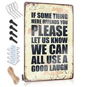 Garage Accessories For Man Cave If Something Offends You Please Let Us Know We Can All Use A Good Laugh Sign Bar Mirrors For Man Cave Door Signs For Bedroom(20X30CM)