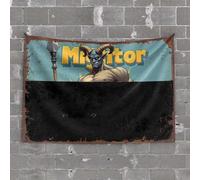 Garage Accessories for Man Cave Mightor: The Horned Warrior's Epic Quest Tapestry Funny Tapestry Outdoor Bar Decor(100X150CM)