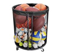 Garage Ball Storage - Ball Storage Bin | Sports Balls Storages Bins | Large Capacity Container Organizer Box Basket Net For Sport Pool Patio Deck Garden Outdoor - 23.62x23.62x24.41 Inches