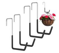Garage Bike Hooks - Heavy Duty Metal Hooks, Ladder Plant Rope Hanging | 4 PC on Door Cycle Hook, Flower Basket Ladder Storage Solution Space Saving Sliding Plant Hook