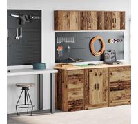 Garage Cabinets Pack of 2 Reclaimed Wood Look Wood Material with Double Door, Workshop Storage Storage, Dimensions 40 x 51 x 85 cm, Multi-Purpose Cabinet for Garage, Basement, Office, Robust Surface