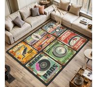 Garage car repair service rusty metal Vehicle mechanic Area Rugs Living Room Large 120x170 cm Washable Vintage Soft Rug Modern Non Slip Floor Carpet Mat for Bedroom Kitchen Dining Room