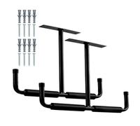 Garage Ceiling Shelf Metal for Storage - 2 Pieces T-shaped Heavy Duty Metal Brackets - Garage Ceiling Hook Set | For Ladder Lumber Sports Equipment Shovels Fishing Rods Ski Cellar Shed