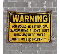 Garage Decor for Men Warning: No Sandpapering Allowed On Lion's Butt Property Tapestry Preppy Decor Wall Tapestry Large(100X150CM)