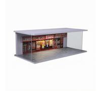 Garage Diorama 1/64 Parking Lot Miniature Car Display Case Featuring LED Lights Storage Space And Realistic Design Suitable for Hobby, Style B