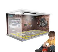 Garage Display Case - Model Shelf, Scene Stand | Models Collector Lights Parking Lot Display Stand, Exquisite Car Parking Garage Display for Living Room Decoration Toy Model Showcase Diorama Desktop