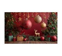 Garage Door Banner Christmas 240 x 210 cm Merry Christmas Banner Outdoor Garage Door Background Decoration Happy New Year Banner for Winter Holidays Christmas Party New Year Wall Decoration (F)