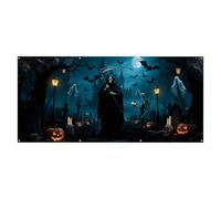 Garage Door Cover - Outdoor Backdrop, Holiday Decoration | Large Hangable Wall Display for Lawn Garden Patio Yard, Party Photography Scene, Home Exterior Ornament, Weatherproof Seasonal Décor