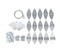 Garage Door Hardware Kit, Garage Door Tune Up Kit with Hinges Rollers and Brackets, 16 18x7 Garage Door Hinge Nylon Roller Top Brackets with 2650mm Cable, Complete Repair