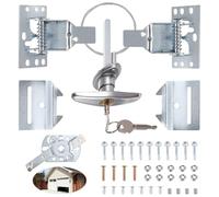 Garage Door Lock Kit, Universal Overhead Garage Door T Handle Lock Assembly with 2 Keys, Stainless Steel Garage Door Security Lock Kit, Spring Latch, Keyed Handle, Steel Cable, Screws