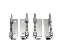 Garage Door Lock Latch Spring Stainless Steel Bolts Latches Security Electric Cinet Box Hinges 1Pcs(Left-Holes-Stainless)