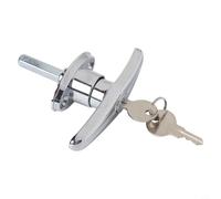 Garage Door Lock T Handle Rear Fix Keyed to Differ for Caravan Garage Shed Campervan, Silver Metal Construction with Waterproof Design