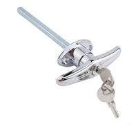 Garage Door Lock T Handle Zinc Alloy for Chassis Applications Including Trailers RVs with Connecting Rod and Waterproof Design (Silver)