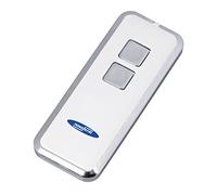 Garage Door Remote Control/Handheld Transmitter, Mini Novotron 522 Design, 2 Channel Transmitter with KeeLoq Change Code, 64 or More 128 bit encryption, 433 MHz Silver/White (Button Cell Included)