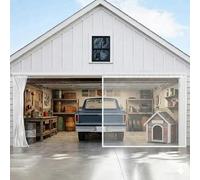 Garage Door Screen 1 Car, Sliding Retractable Garage Screen Door with Track Closure, Heavy Duty Fiberglass Magnetic Garage Screen Door Mesh, for Patio Gym(White,11.5x6.5ft(351x198cm))