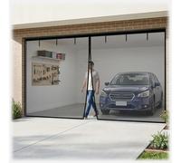 Garage Door Screen for 2 Car Garage Doors, Strong Magnetic Mesh Door Windproof Weighted Bottom Garage Screen Door for Patio, Outdoor, Gym, Crafts Sun House Porch(Black,457x305cm)
