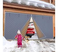 Garage Door Screen for Winter, Magnetic Thermal Insulated Door Curtain, Upgraded Oxford Cloth Filled with Thicken Polyester Fiberfill, Windproof Insulation Cover Blanket (Dark Grey, 9ft x 7ft)