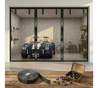 Garage Door Screen Magnetic Closure, Heavy Duty Fiberglass Mesh for 2 Car Garage Door, Hands Free Open and Close, Keeps Bugs Out Allows Air Flow, Ideal for Garage, Patio, Porch, Home Use