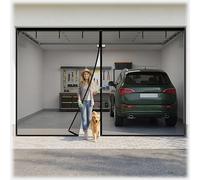 Garage Door Screen Magnetic Fiberglass Mesh Garage Fly Screen Widened Hook & Loop Heavy Duty Net Screen for 2 Car Garages Hands Free Black White Gray(Gray,396x305cm)