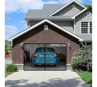 Garage Door Screen Magnetic Screen Door for Carport, Fiberglass Mesh Garage Net Screen 2 Car Heavy Duty, for Sliding Doors Balcony 381×259cm 518×274cm 549×290cm(Black,9.5x9.5ft (290x290cm))