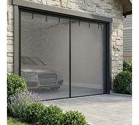 Garage Door Screen with Magnetic Closure, Heavy Duty Fibreglass Fly Screens for Doors, Hands-Free Insect Mesh for Family Pets, Door Net Curtain for Patio Cellar(Gray,W457 x H213 cm (W15 x H7 ft))