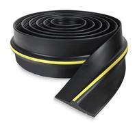 Garage Door Seal Universal Garage Door Seal Strip Heavy Garage Door Bottom Weather Stripping Rubber Seal Strip Garage Door Weather Seal Excluder Waterproof (Black Yellow, 80mm(W) x 18mm(H) x 3m(L))