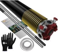 Garage Door Torsion Spring, 250 x 1.75 x 38 cm, Replacement Winding Rods, 2.5 cm Steel Bearings and Pair of Gloves, Precision E Coating, 5 Year Warranty, Minimum 30,000 Cycles for Left Side of the